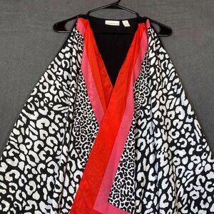 Chicos Open-Front Animal Print Poncho Topper Lightweight Womens Size 3 (XL)